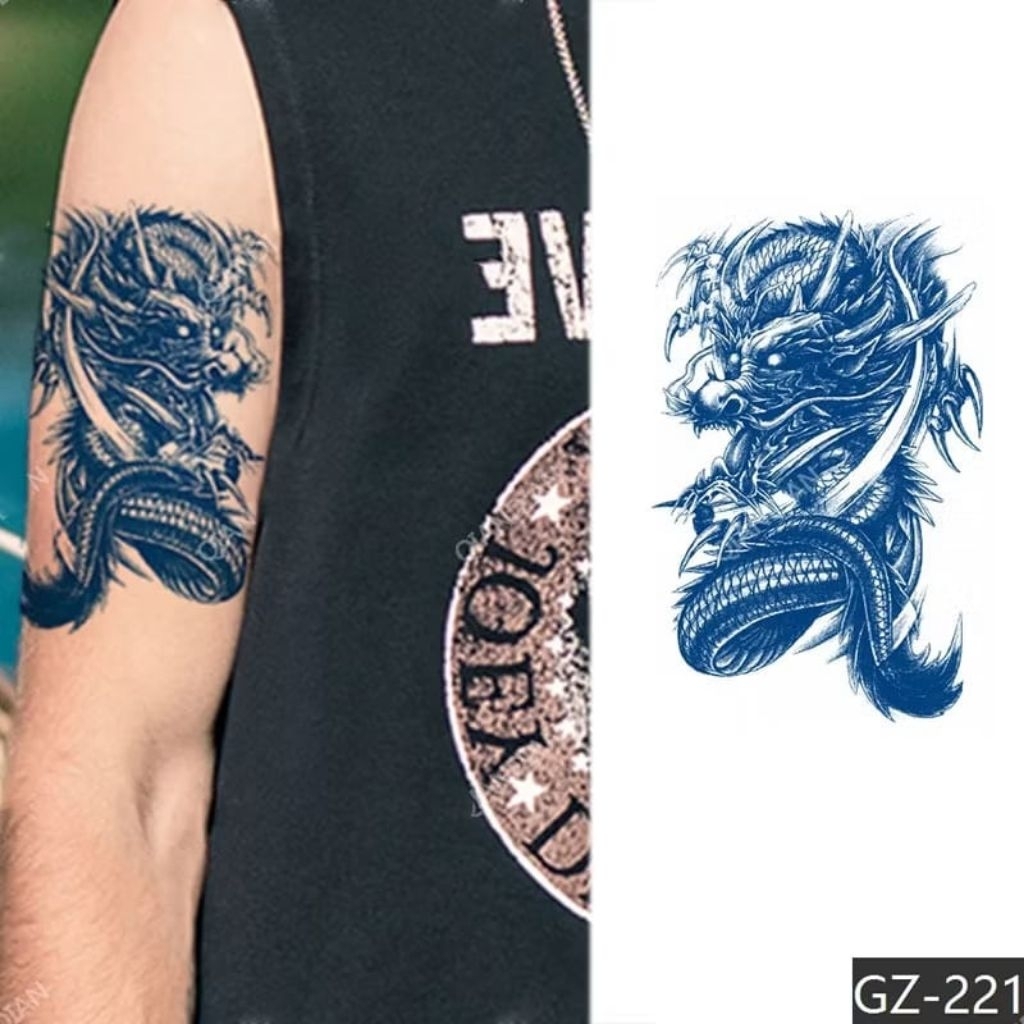 [ SEMI PERMANEN ] Tatto temporer GZ 221 NAGA size 18x11 tatto temporary stiker tatto temporary bisa 