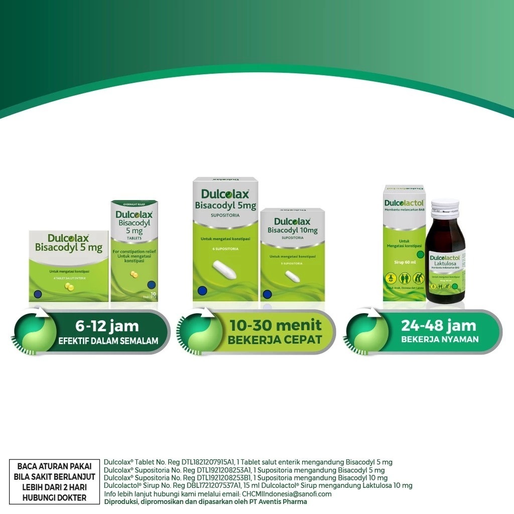 DULCOLAX SIRUP , SUPPOSITORIA ANAK DAN DEWASA - PELANCAR BAB