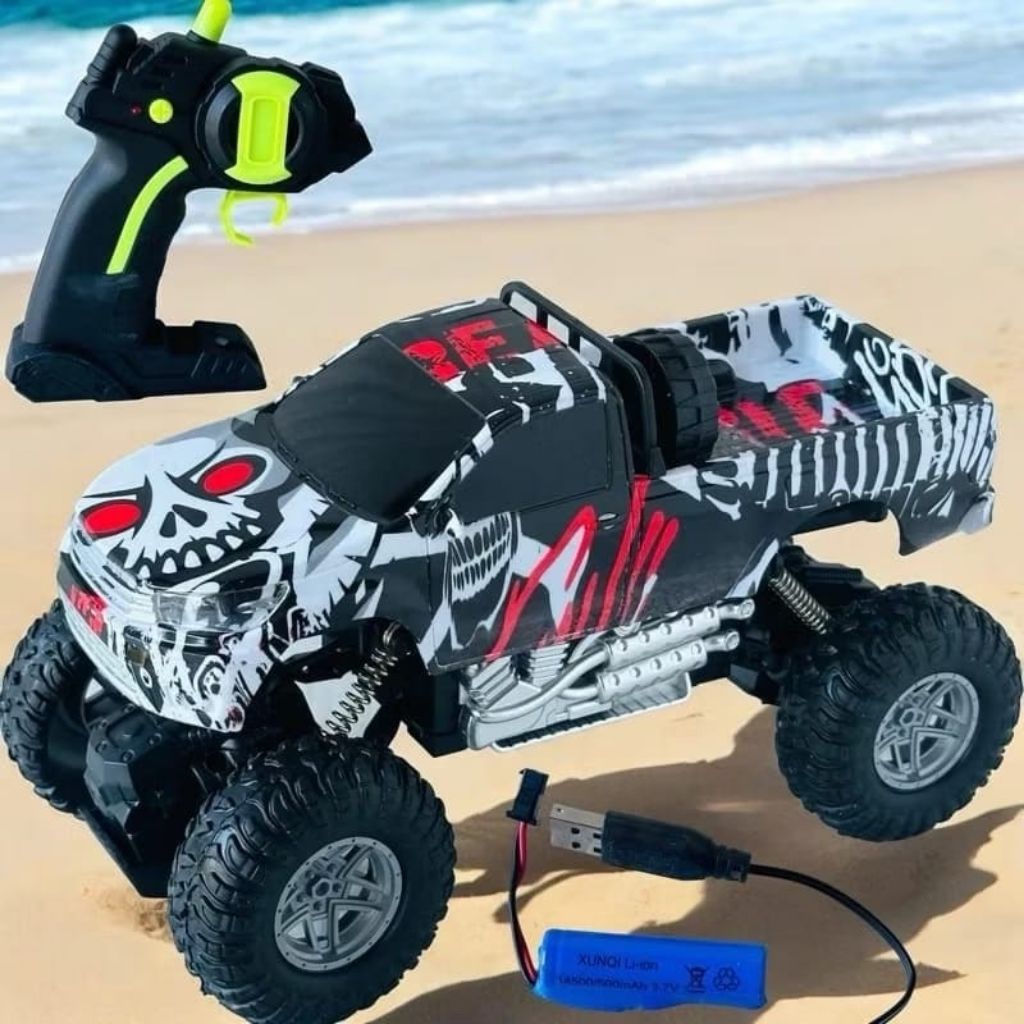 RAMEO 535 mainan anak mobil remote control 4wd RC jeep pick up rock crawler grafiti