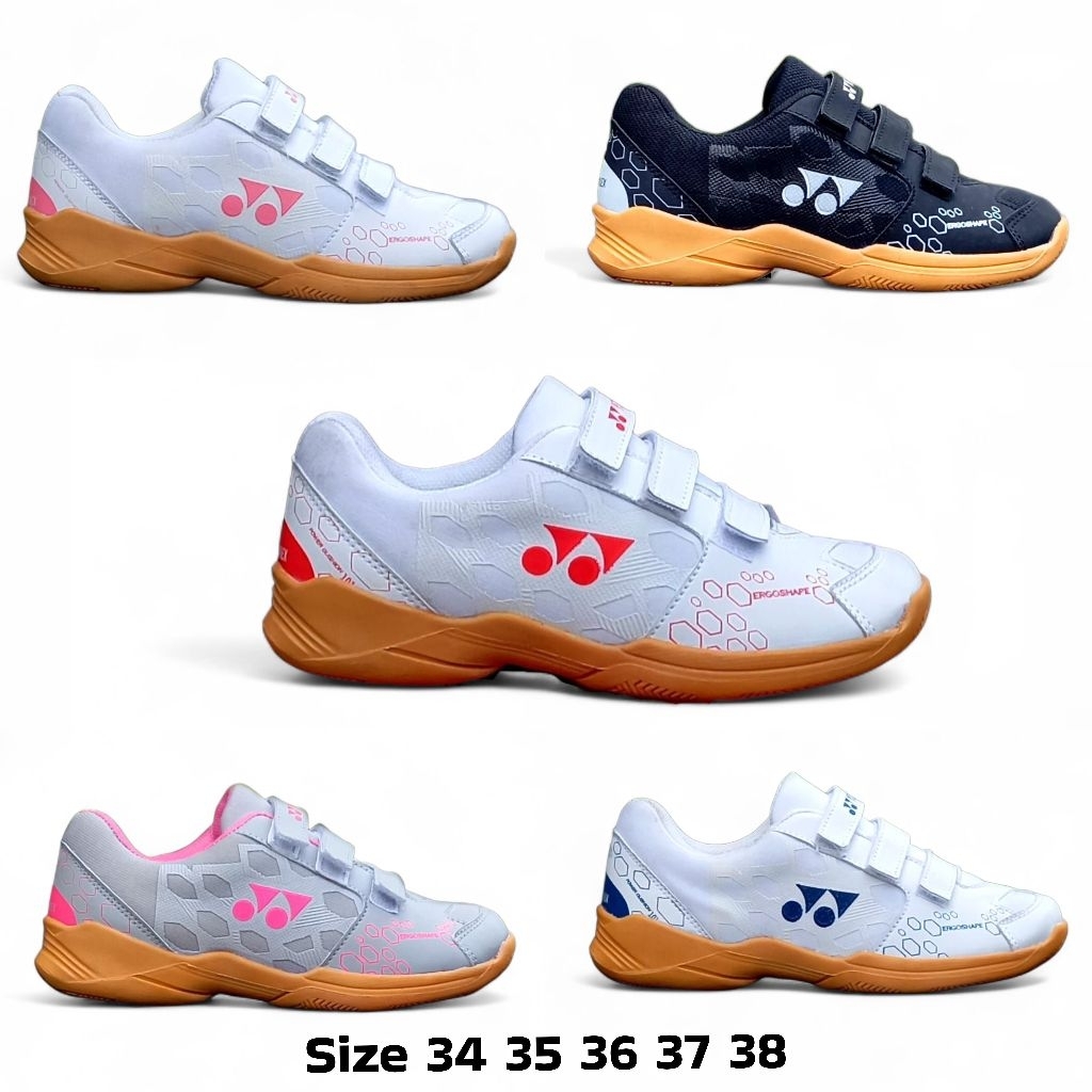 Sepatu Bulutangkis Anak Size 34-38 Sole Karet Berdecit Shoes Kids Tennis Badminton