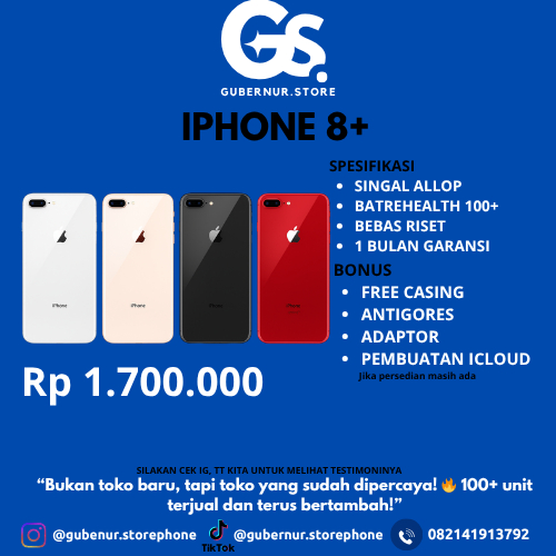 EPONG 8/ 8 PLUS 64/256 GB BEKAS | IBOX| INTER| MULUS NORMAL FULLSET