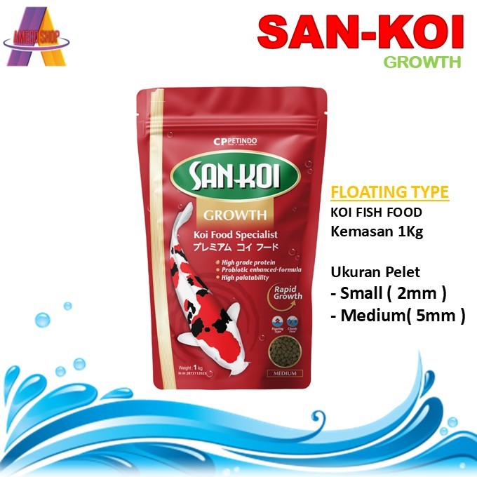 SAN KOI GROWTH MERAH Sankoi Pelet Pakan Ikan hias 1Kg