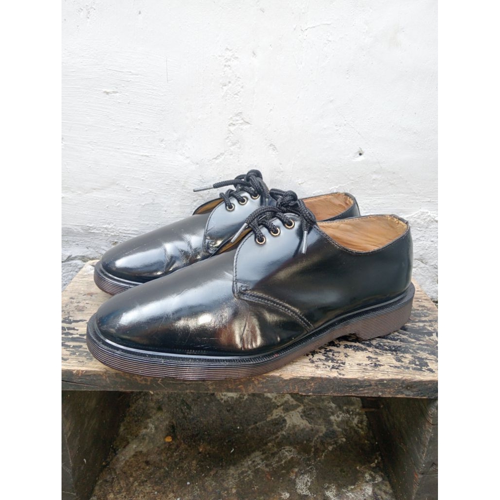 Dr martens 1461 PW Vintage 3hole Made in england Black smooth Leather dokmart docmart sepatu kulit O