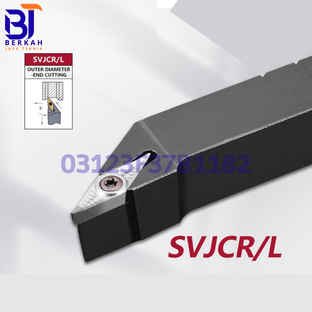 0648 Holder Bubut Luar SVJCR 1616H16 Tanpa Insert Cocok Untuk Mesin Bubut CQ6230