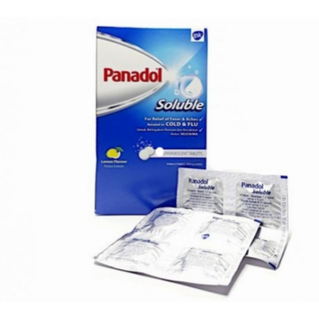 PANADOL MALAYSIA SOLUBLE @4 tablet FOR RELIEF OF FEVER & ACHES RELATED TO COLD AND FLU - LEMON FLAVO