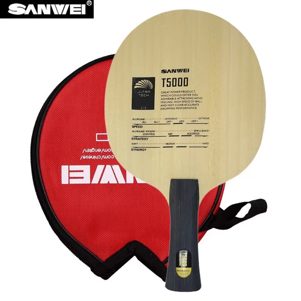 KAYU bet / blade  Pingpong Tenis Meja SANWEI T5000 carbon ORIGINAL