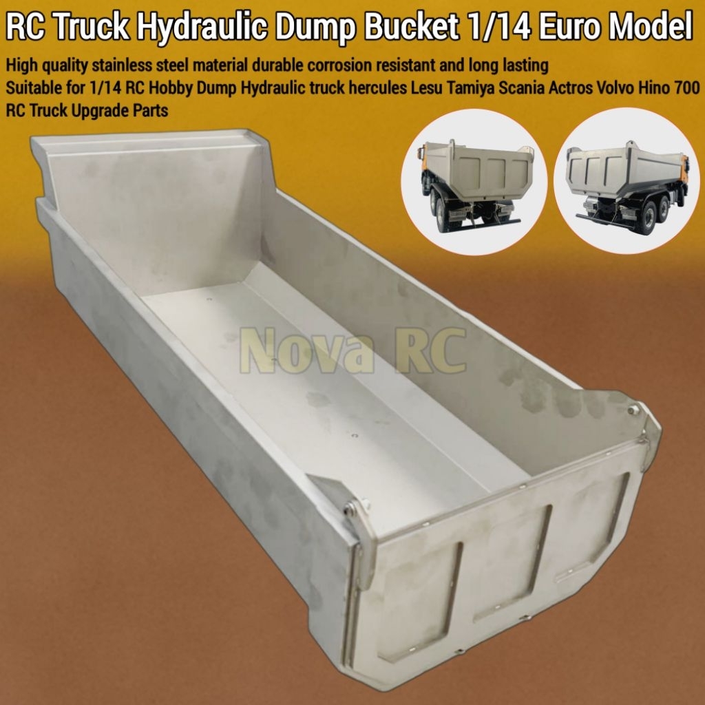 RC Truck Hydraulic Dump Bucket Euro Model cocok untuk truk dump 1/14 hercules lesu tamiya Scania Vol