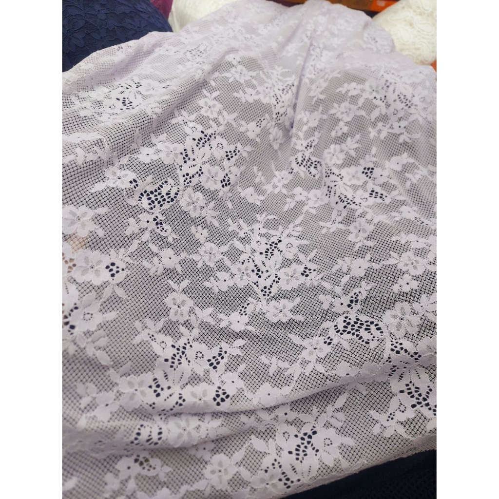 kain brokat premium  - kain brokat kebaya  - kain brokat luxury - kain brokat stretch ( ungu pastel)