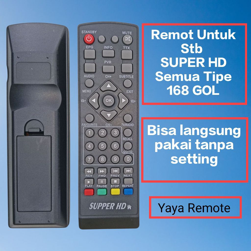 Remote Untuk Stb SUPER HD 168 GOL