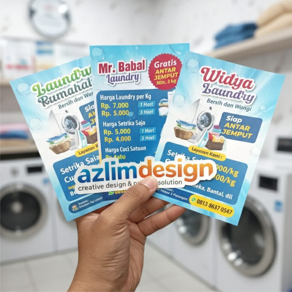 Cetak Brosur Stiker / Brosur Internet WiFi / Flyer Laundry Tempel / Brosur Murah / Brosur A4 A5 A6