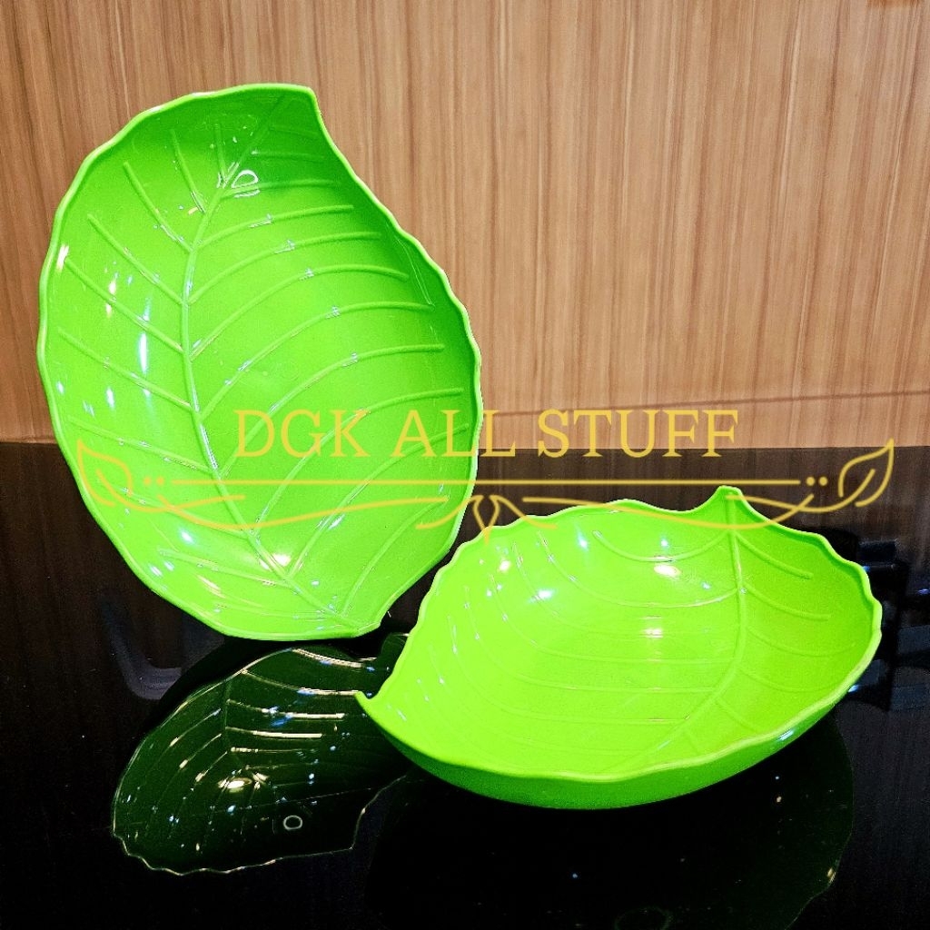 Piring Tempat Makan Melamin Melamine Motif Daun Sunkist Oval Lonjong Plastik