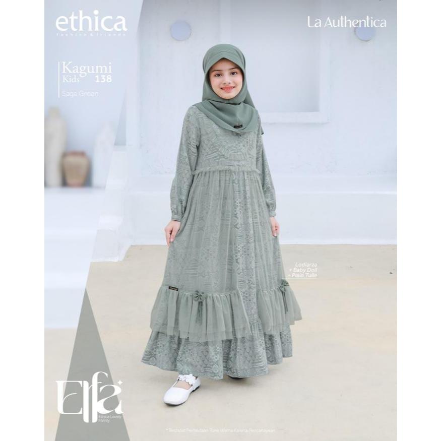 GAMIS ANAK ETHICA KAGUMI KIDS 138 WARNA SAGE GREEN