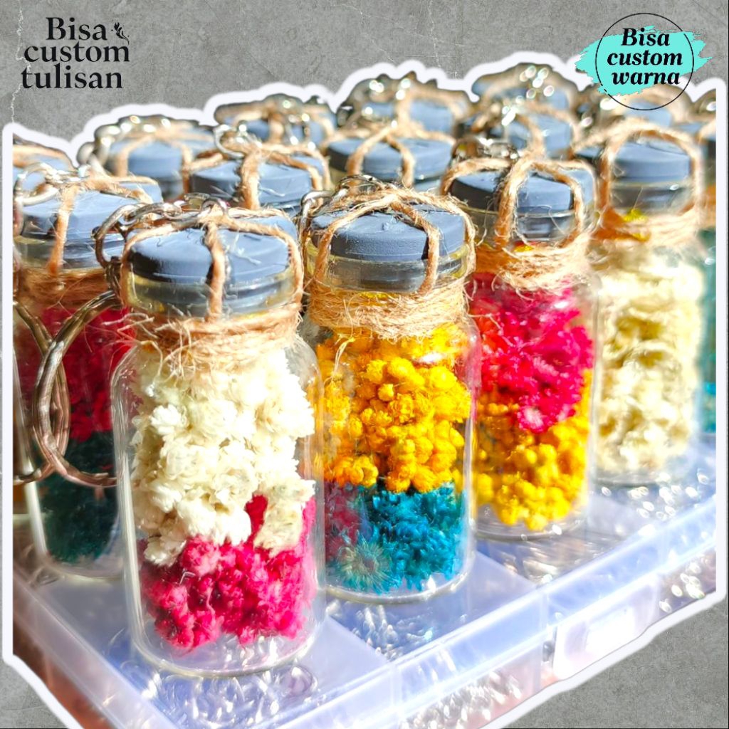 Gantungan Kunci Bunga Eidelweis atau bunga Abadi ( bisa CUSTOM 1warna, 2warna atau 3warna di tiap bo