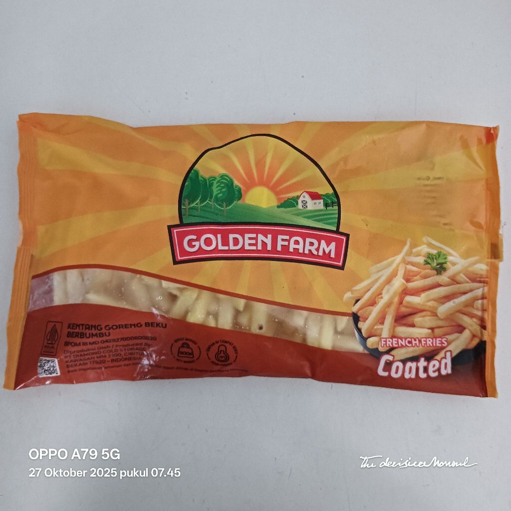 Golden Farm French Fries Coated 500gr Kentang Goreng Beku Berbumbu