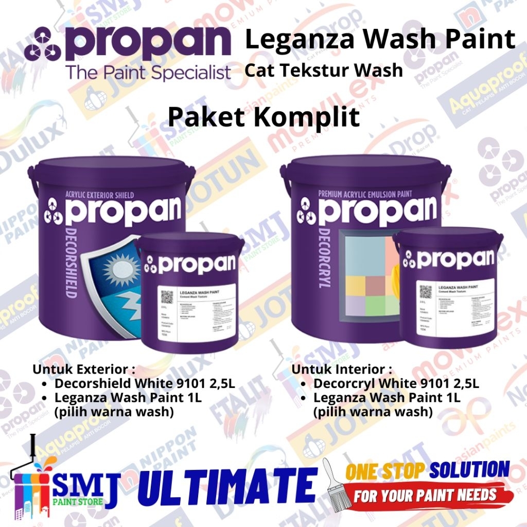 Cat Tembok Semen Exposed / Beton Ekspos PROPAN LEGANZA WASH PAINT Set