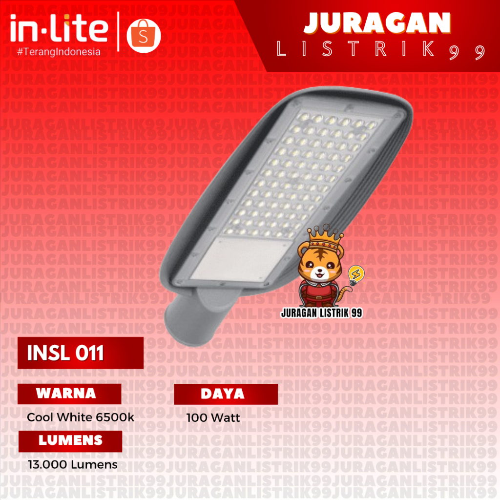INLITE LAMPU JALAN PJU LED 100WATT INSL011 / LAMPU JALAN / LAMPU PJU / LAMPU SOROT / LAMPU