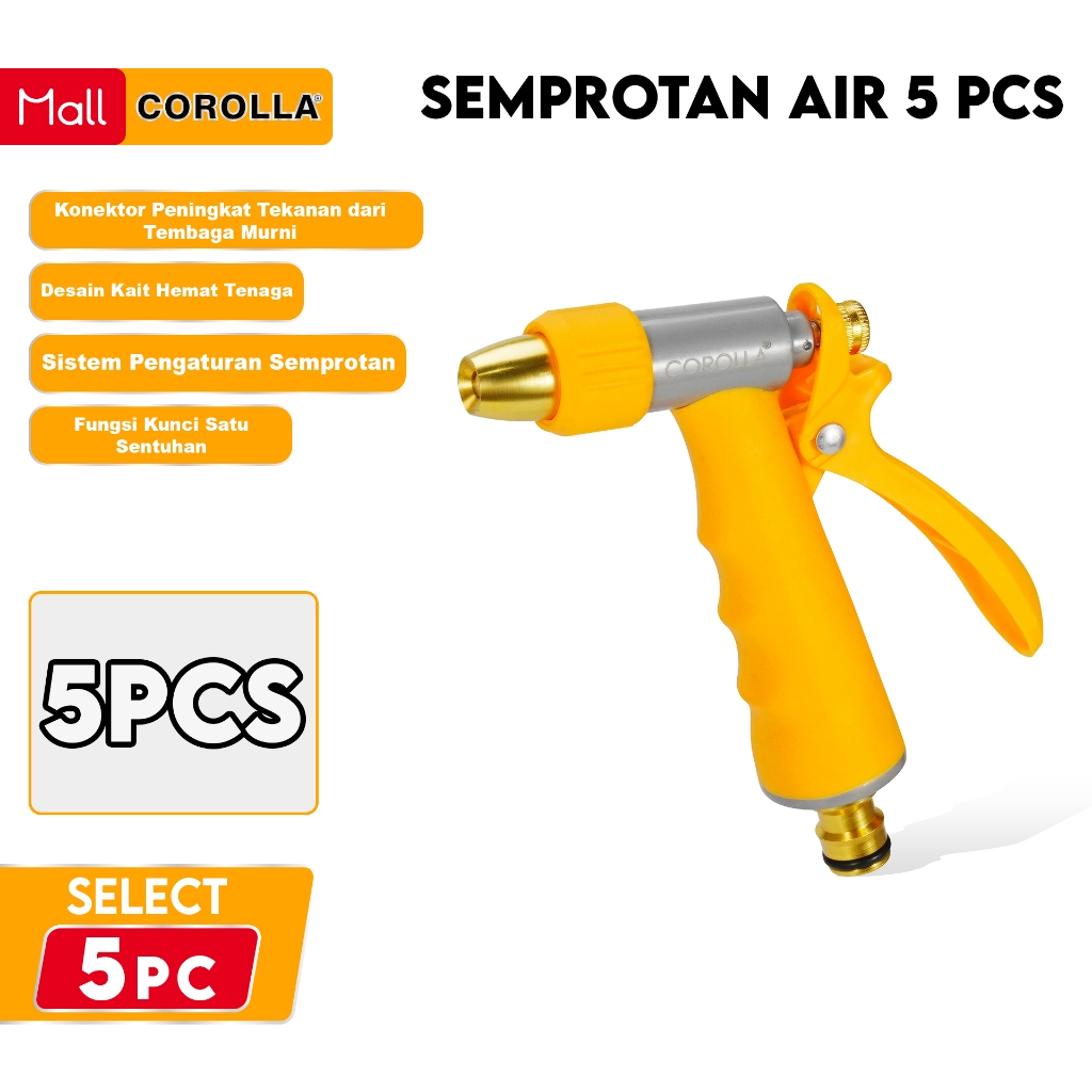 Corolla Tora Water Gun Kuningan Set Quick Coupler