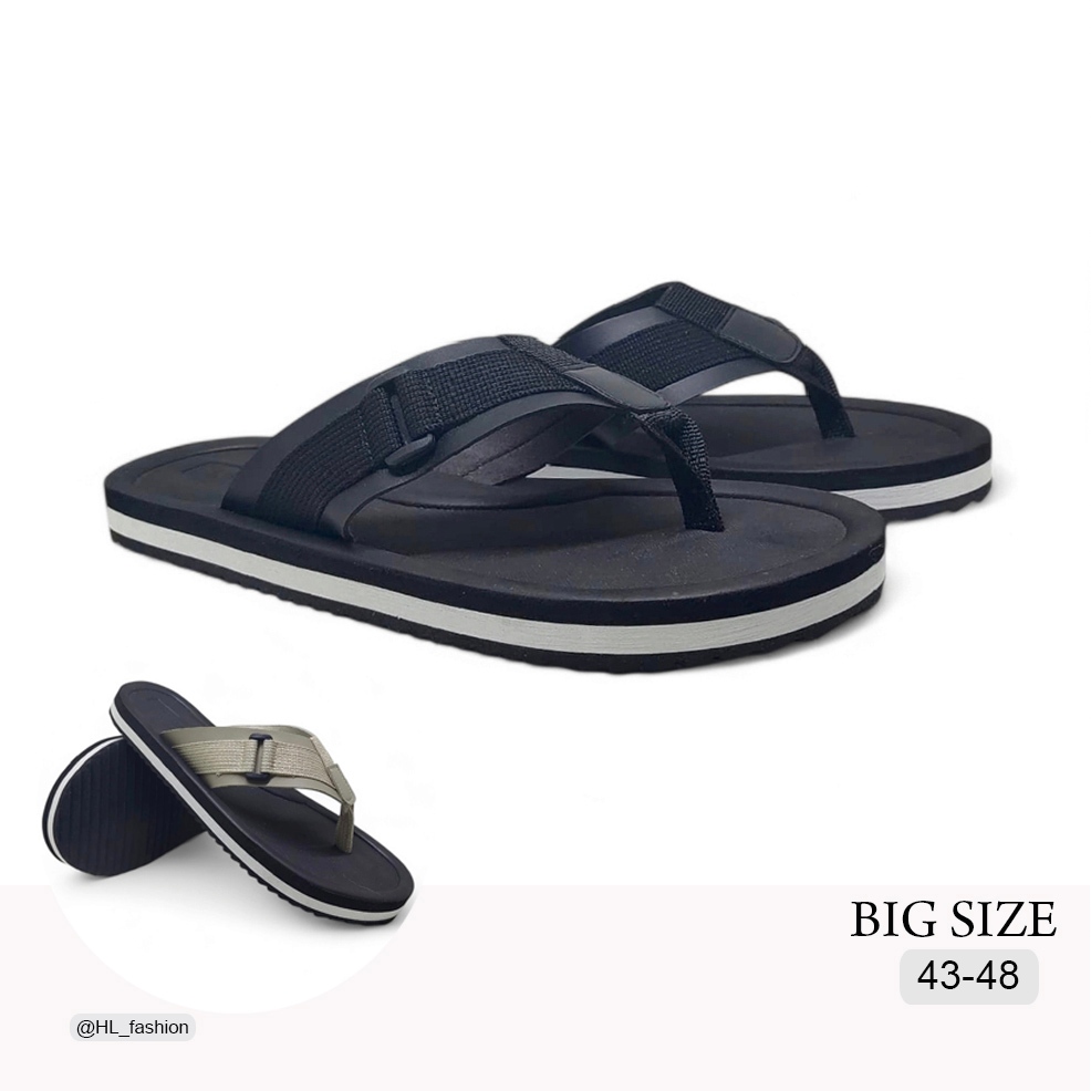 Sendal BIG SIZE 43-48 Pria Ukuran Besar Jumbo Type Jepit Karet Empuk Anti Licin Kekinian