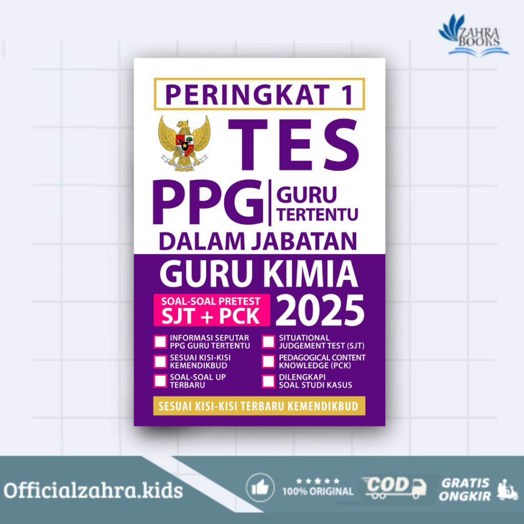 Buku Peringkat 1 TES PPG Guru Tertentu Guru Kimia 2025 - Media Eduka