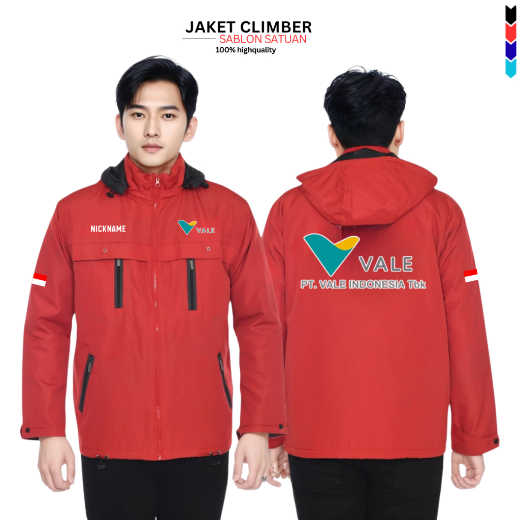 Jaket Tambang Nikel Custom Perusahaan PT VALE Sablon Satuan Jaket Kerja Safety Costume