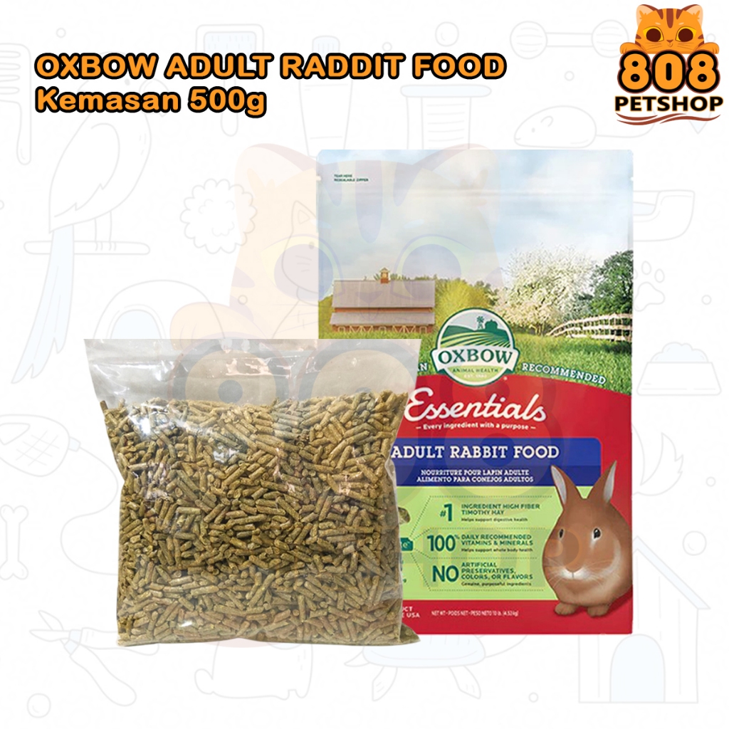 OXBOW ESSENTIALS Adult Rabbit REPACK 500gram - Oxbow Pelet Kelinci Kelinci Dewasa