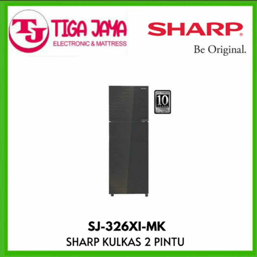 SHARP SJ -326XI MK KULKAS 2 PINTU GLASS DOR 256 LITER SJ326XI