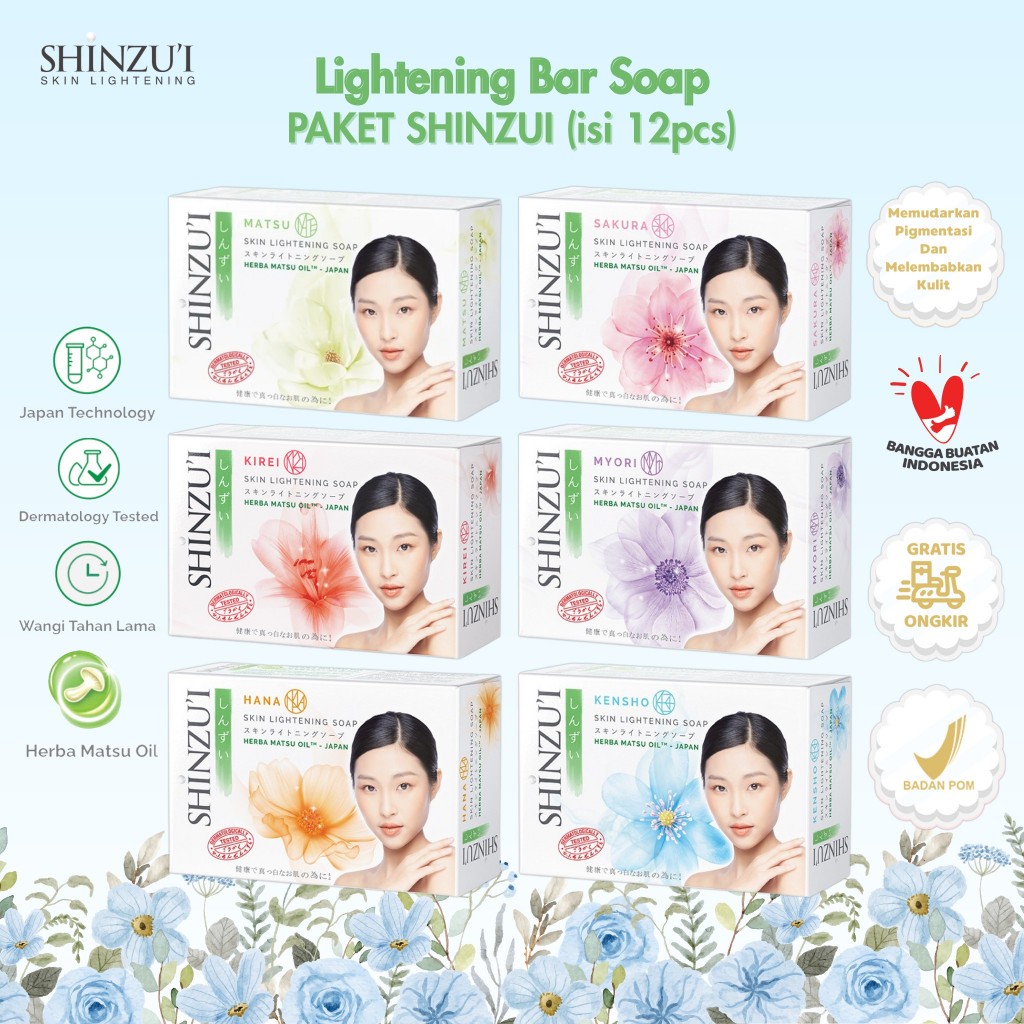 [PAKET 12PCS] SHINZUI Skin Lightening Brightening Bar Soap 80 gr