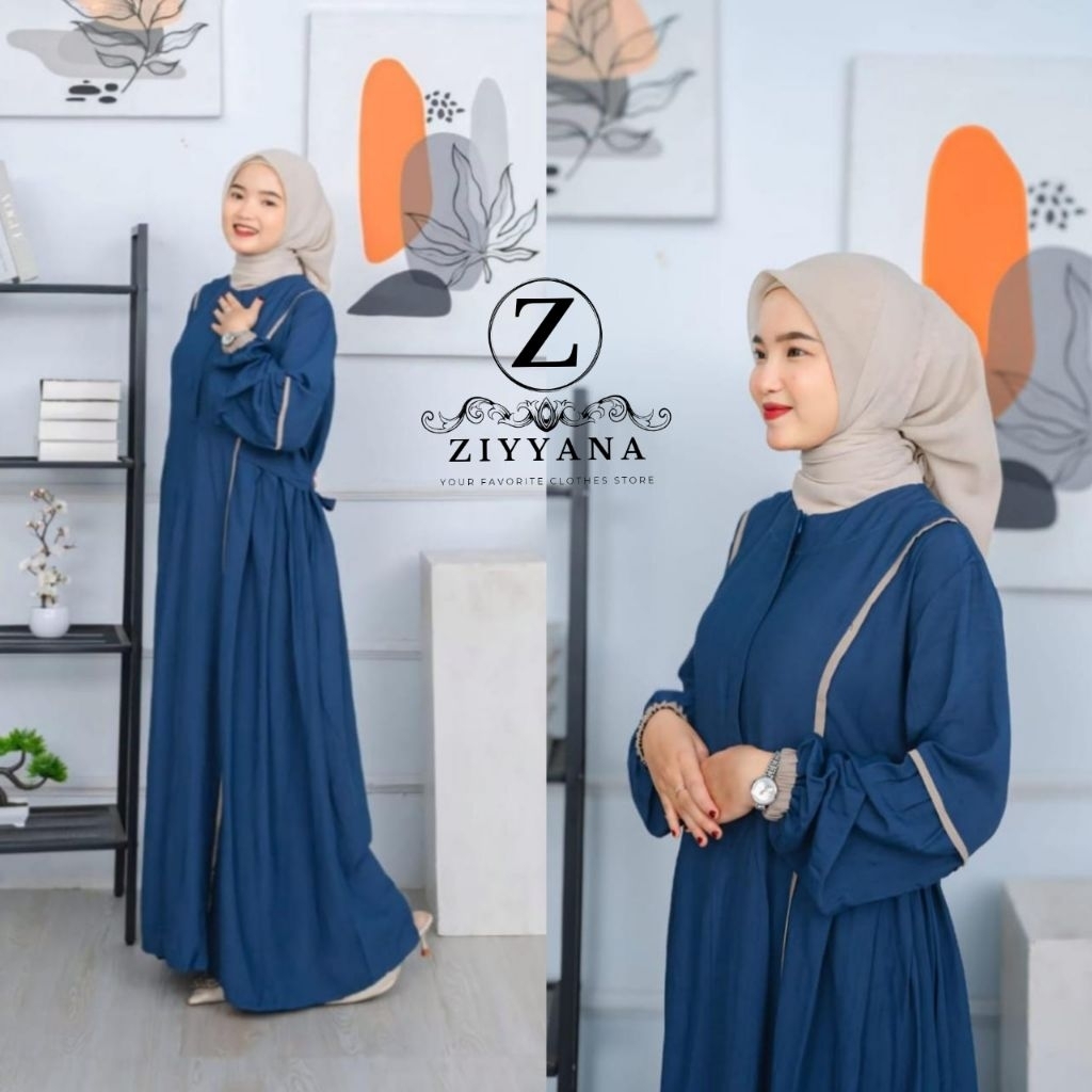 gamis polos polo linen - gita dress premium | gamis pesta jumbo busui polos dress lebaran busui eleg