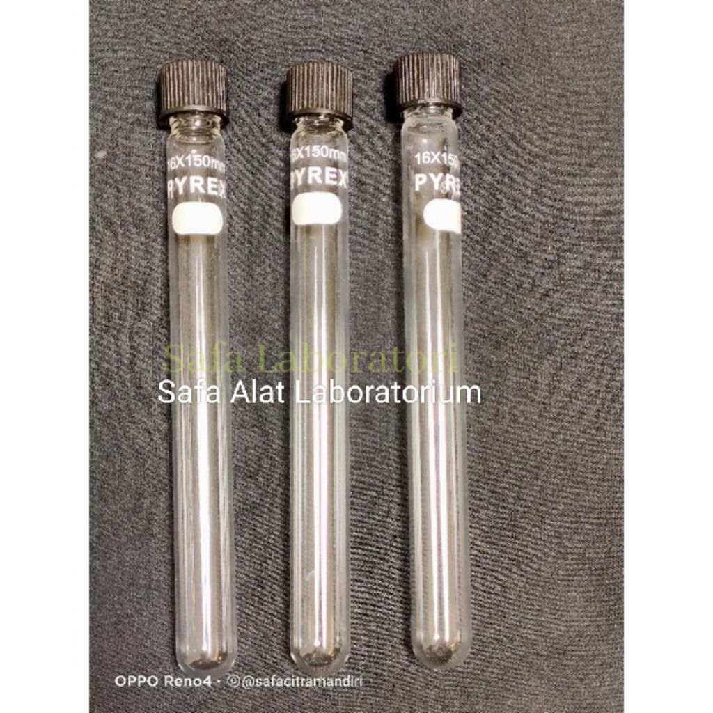 Tabung Reaksi Tutup Ulir Test Tube With Screw 16x150 Pyrex