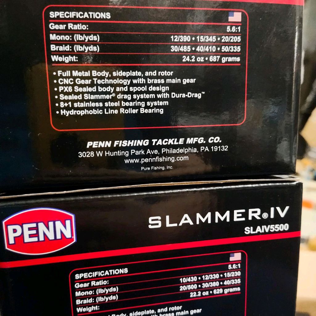 reel penn slammer IV 5500 6500 tidak hs
