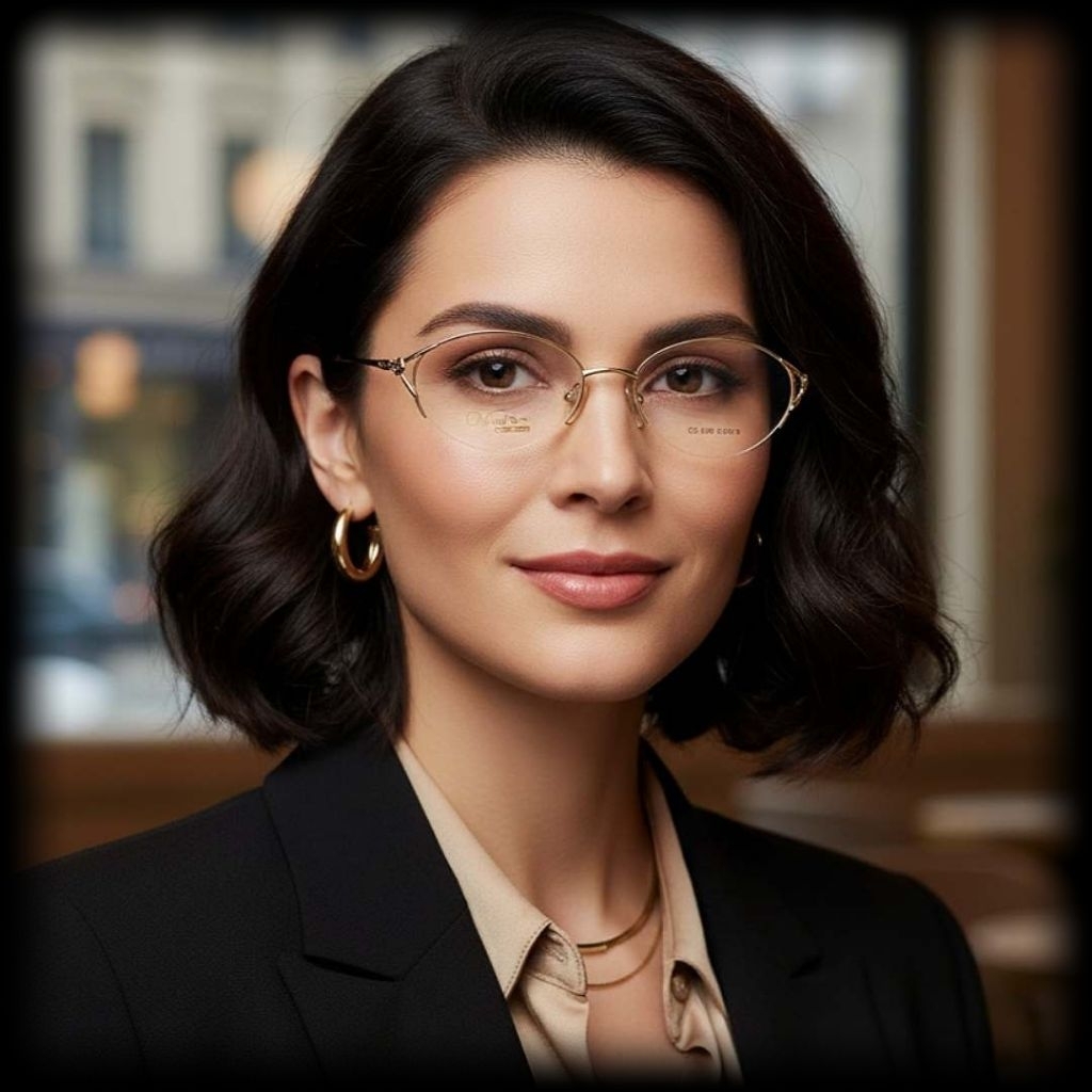 FRAME KACAMATA WANITA OSHARE  859 Bahan SEMI TITANIUM Model Bulat Setengah Bingkai HALF FRAME Keren 