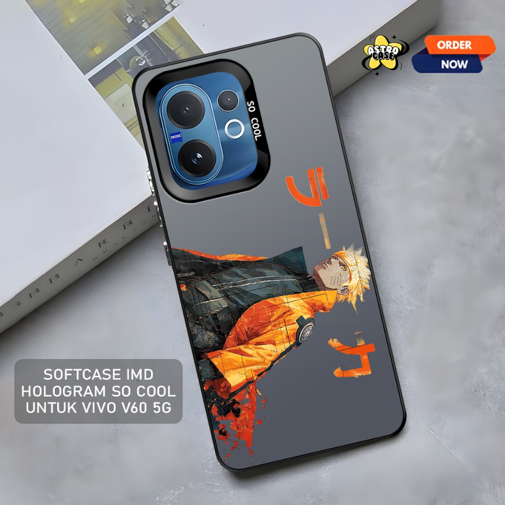 Case Vivo V60 5G Fanoya Premium Nappa Leather Soft Case - Casing IMD Hologram So Cool Vivo V60 5G Mo