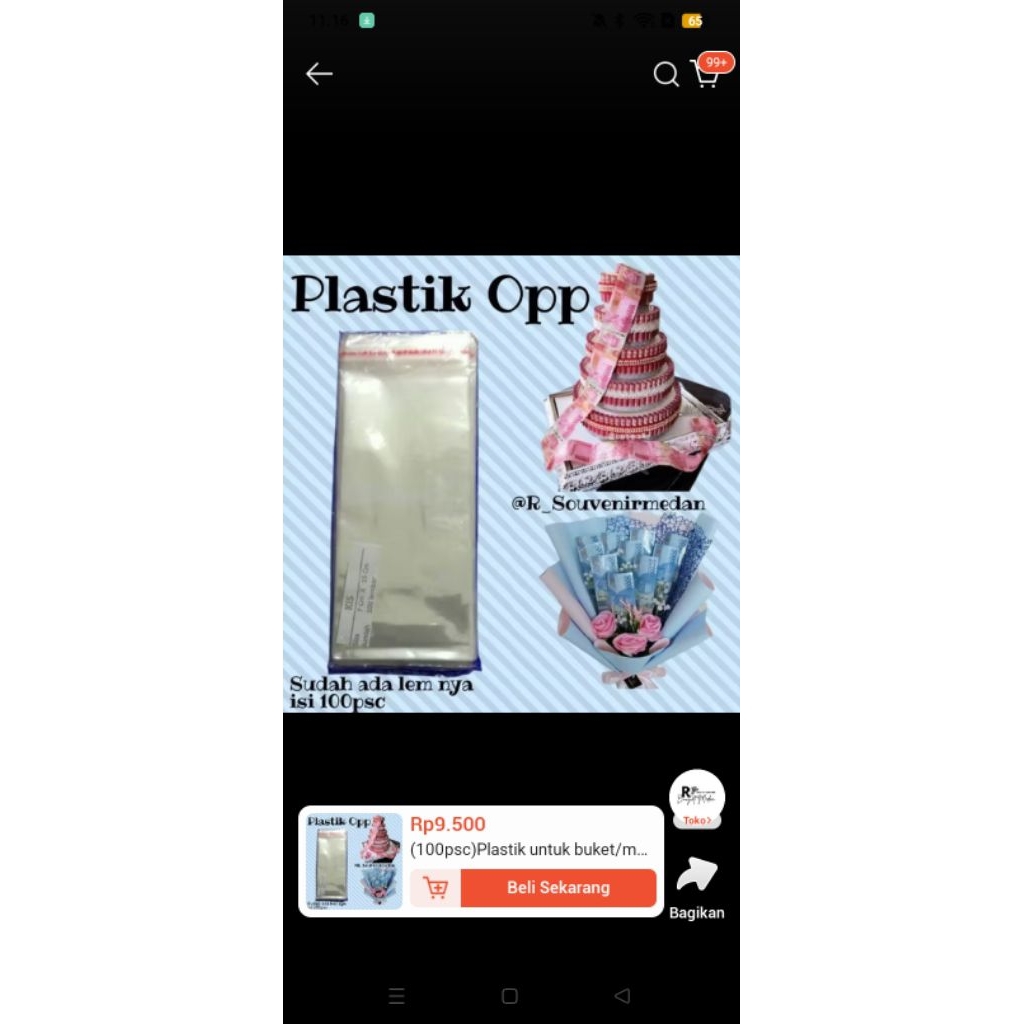 (10lembar)Plastik Opp Uang /plastik uang plastik opp