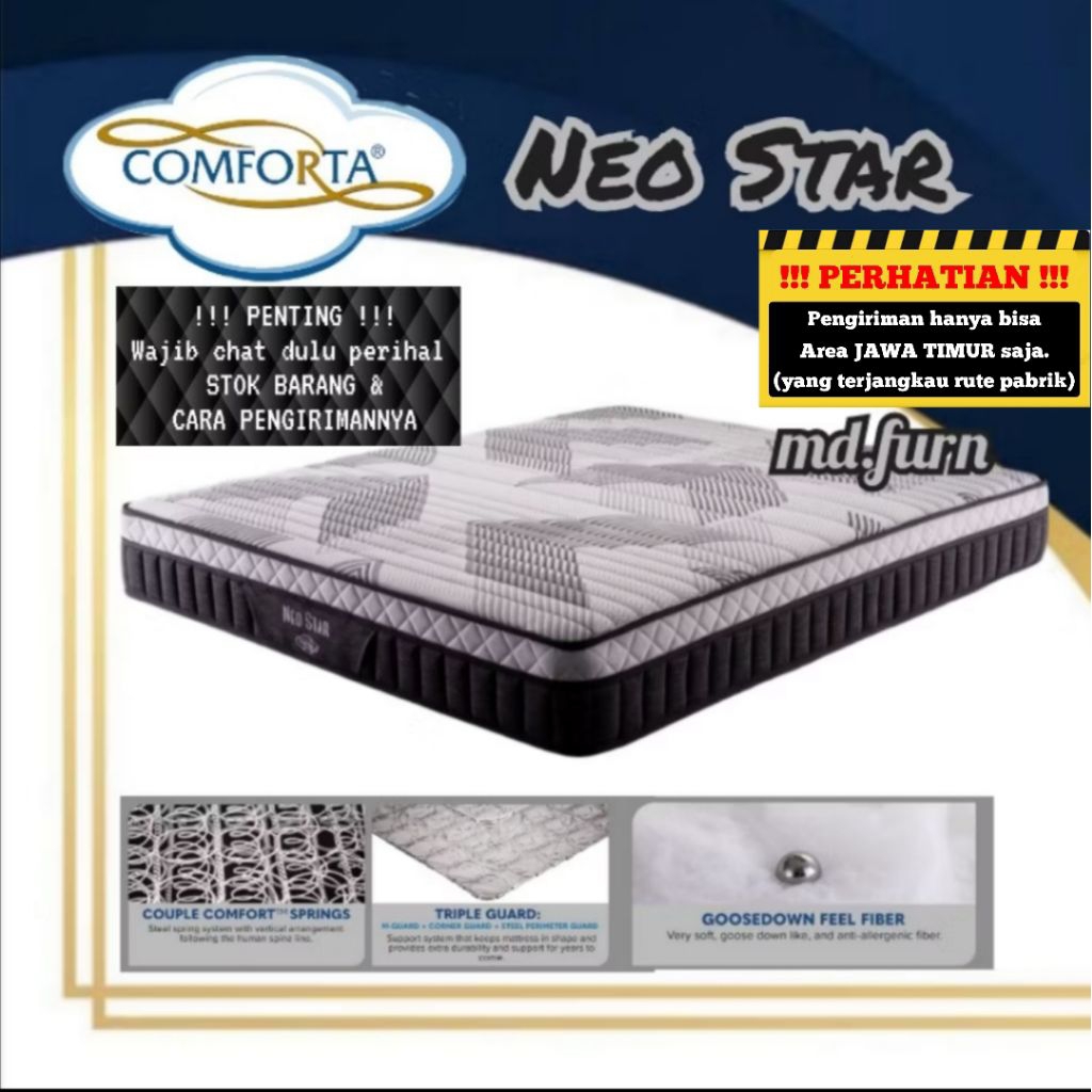 Springbed Comforta Neo Star ( Matras / Kasur Saja ) 90 / 100 / 120 / 140 / 160 / 180 / 200