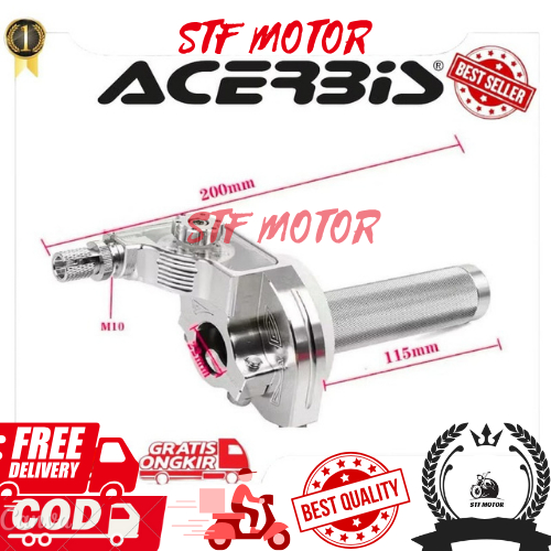 GAS SPONTAN ACERBIS 1 KABEL FULL CNC V2 MODEL ROLLER ALUMINIUM FULL CNC RINGAN UNIVERSAL UNTUK SEMUA