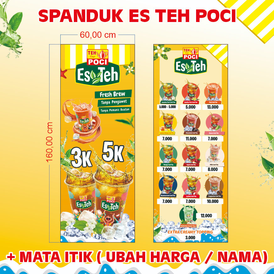 SPANDUK ES TEH POCI | BANNER TEH POCI MURAH