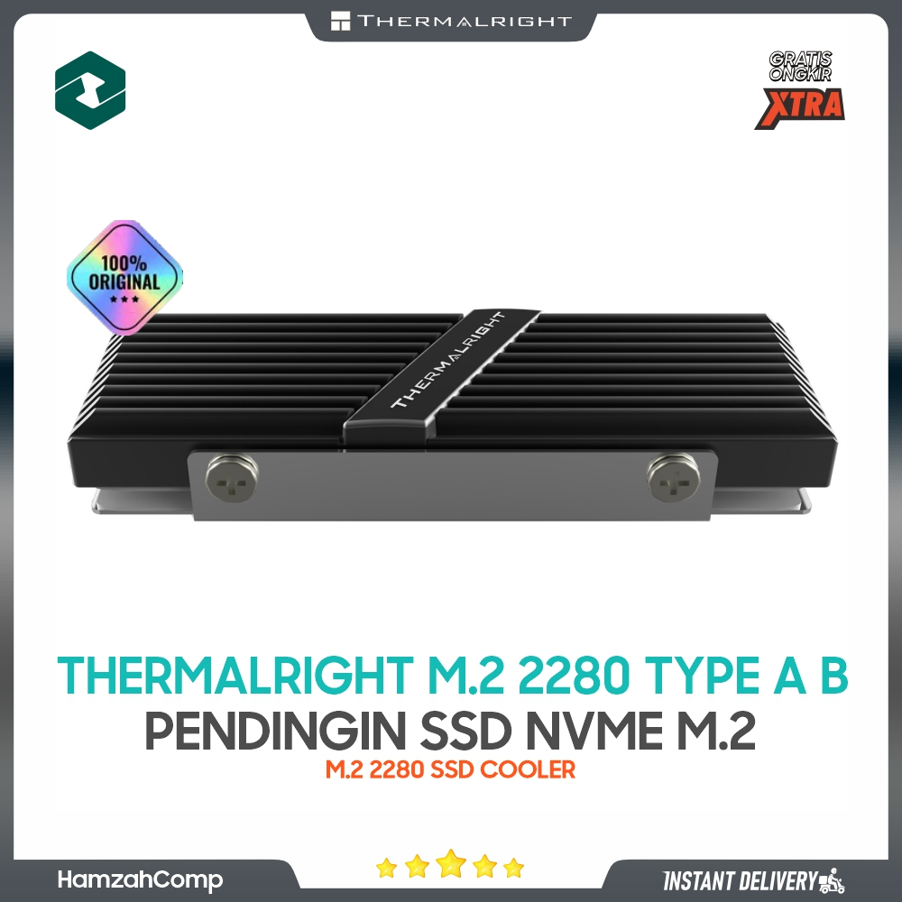 THERMALRIGHT SSD NVMe Cooler M.2 2280 Type A B — Pendingin SSD Aluminium High-Performance