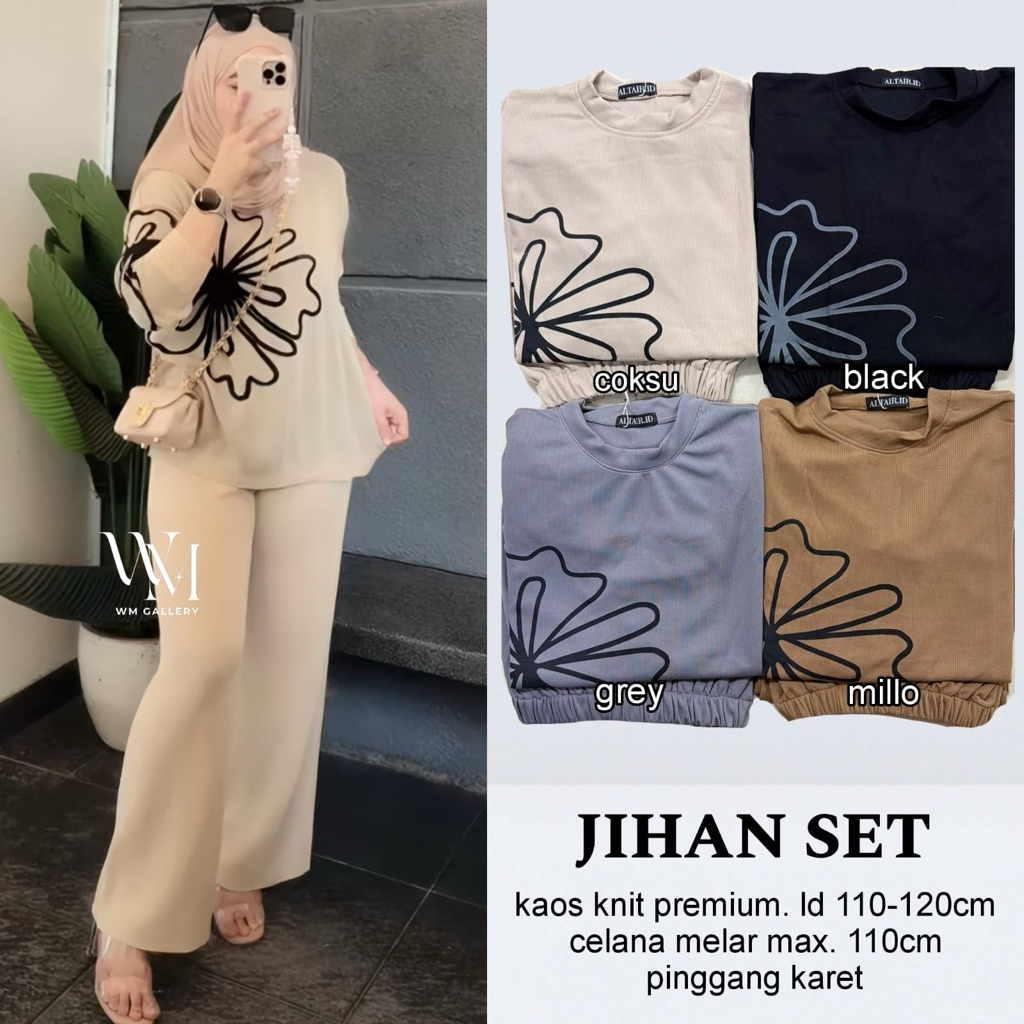 SETELAN CELANA KEKINIAN JIHAN SET/ MELATI SET PREMIUM ORI by W&W CLOTHING