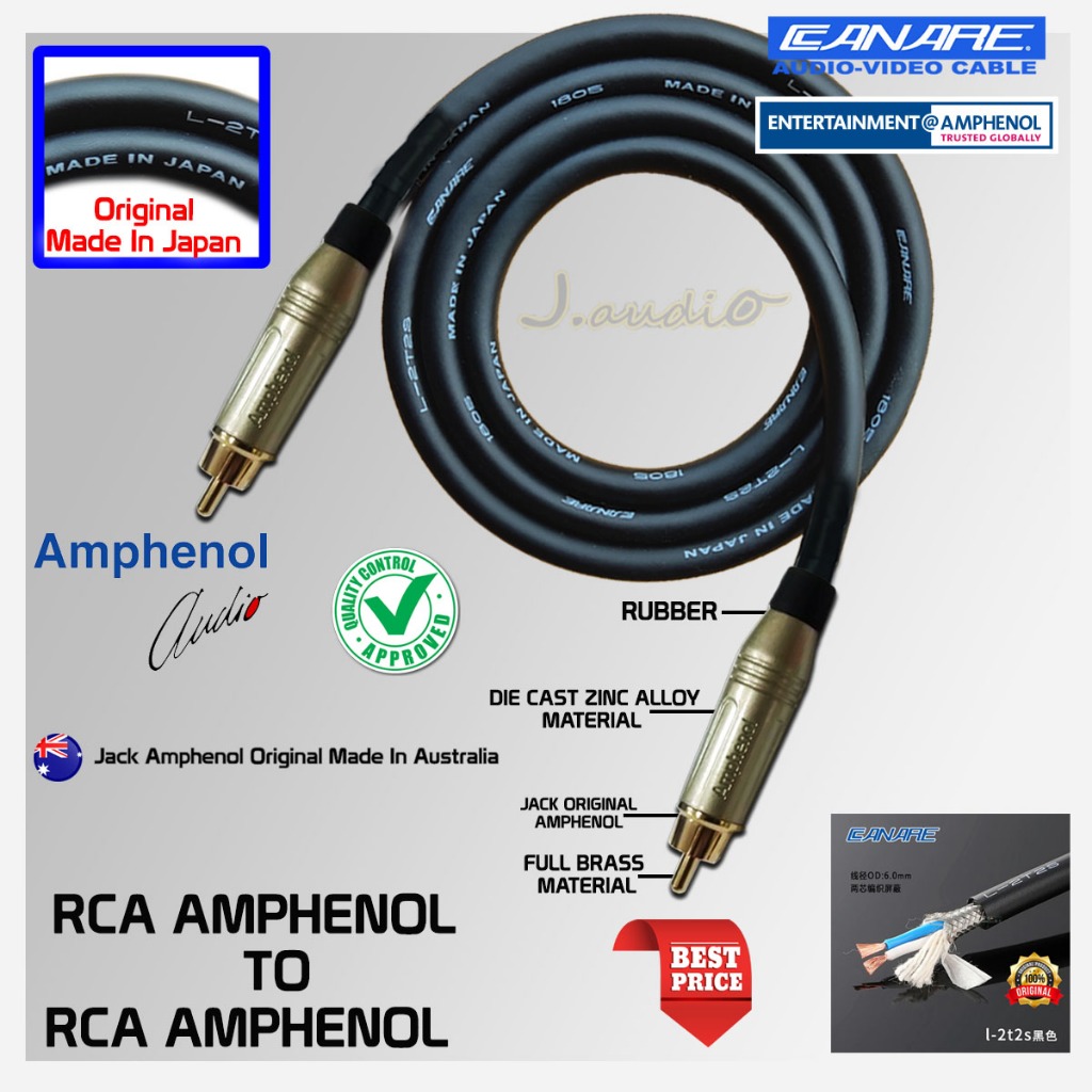 MADE IN JAPAN - Kabel audio / kabel speaker terbaik RCA Amphenol to RCA Amphenol - WANG