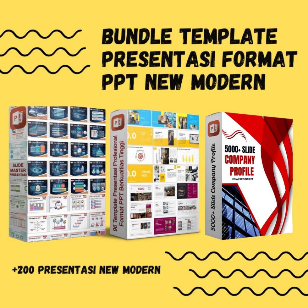 Bundle Template Presentasi Format PPT New Modern