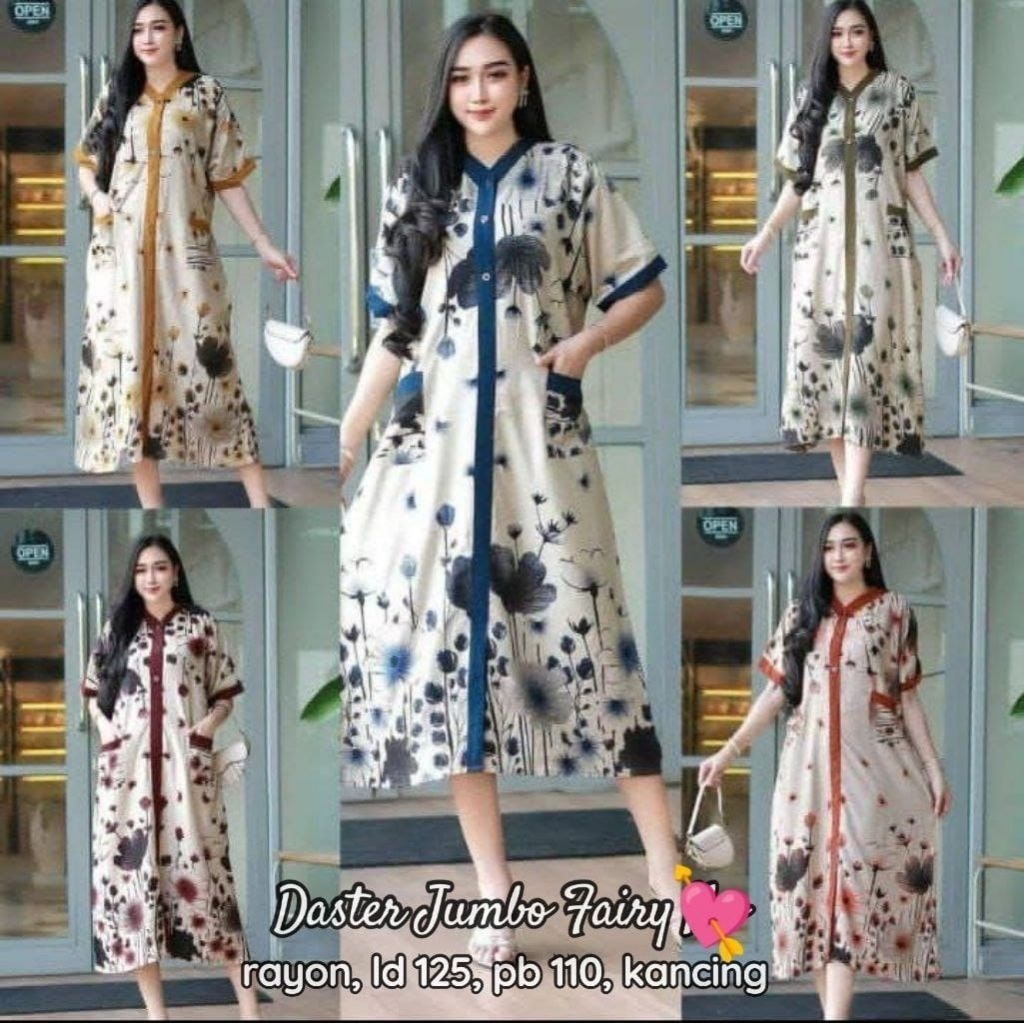 Daster Rayon Jumbo kekinian LD 125  | Daster Jumbo Fairy | Daster Busui | Daster Bumil | Daster kanc