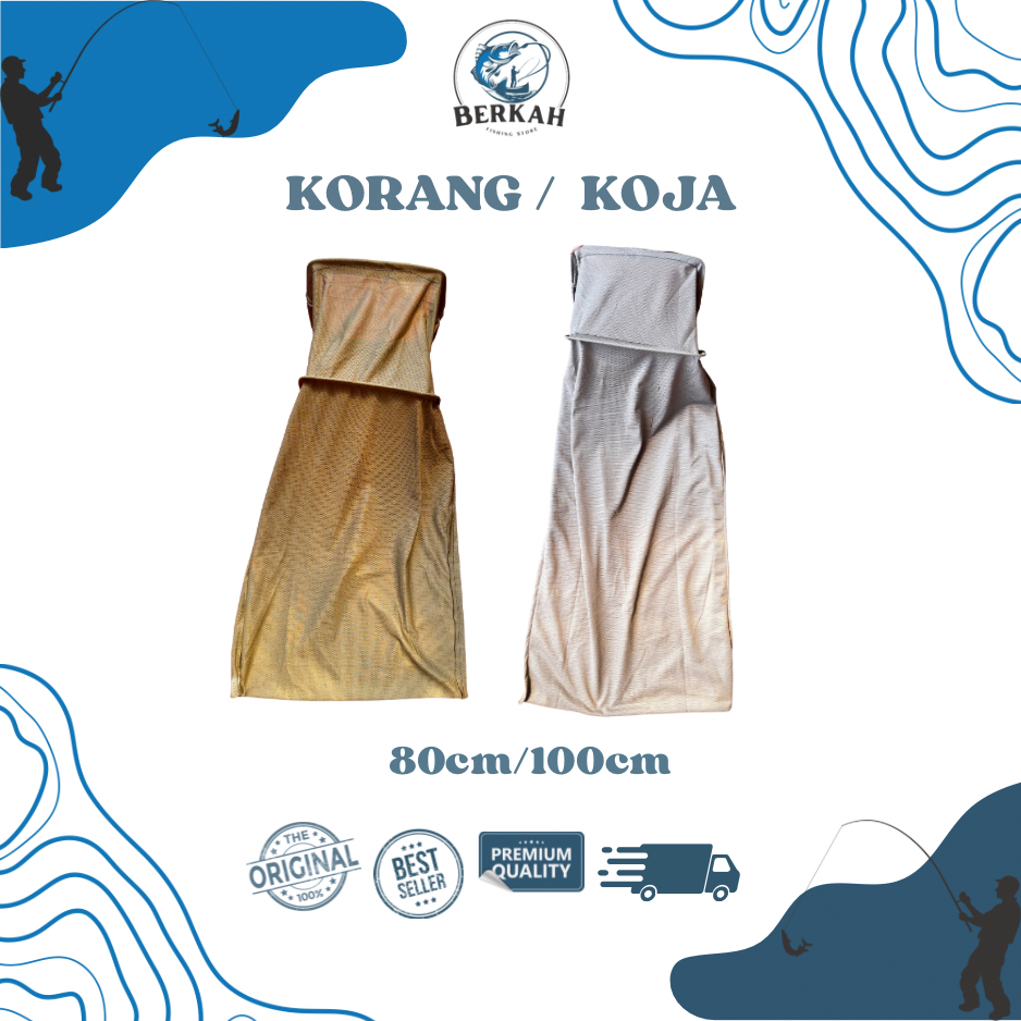 KORANG KOJA POLISNET PANCING TEMPAT IKAN BAHAN KAIN UKURAN 80CM 100CM - KORANG PANCING