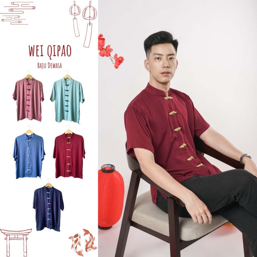 LA LA LAND WEI QIPAO PRIA | Baju CNY Pria | Baju Imlek Pria | Atasan Imlek Pria | Cheongsam  Pria