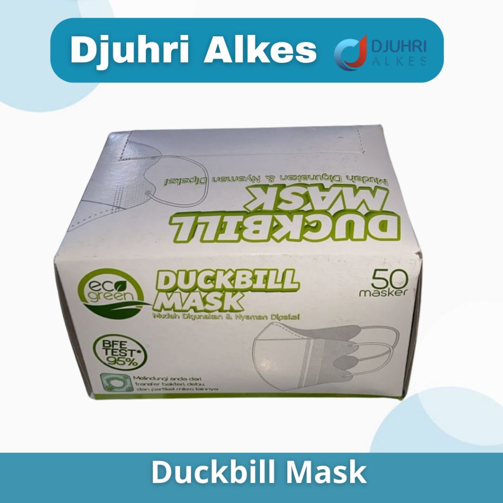 Eco Green / Masker Duckbill Earloop / Isi 50 Pcs