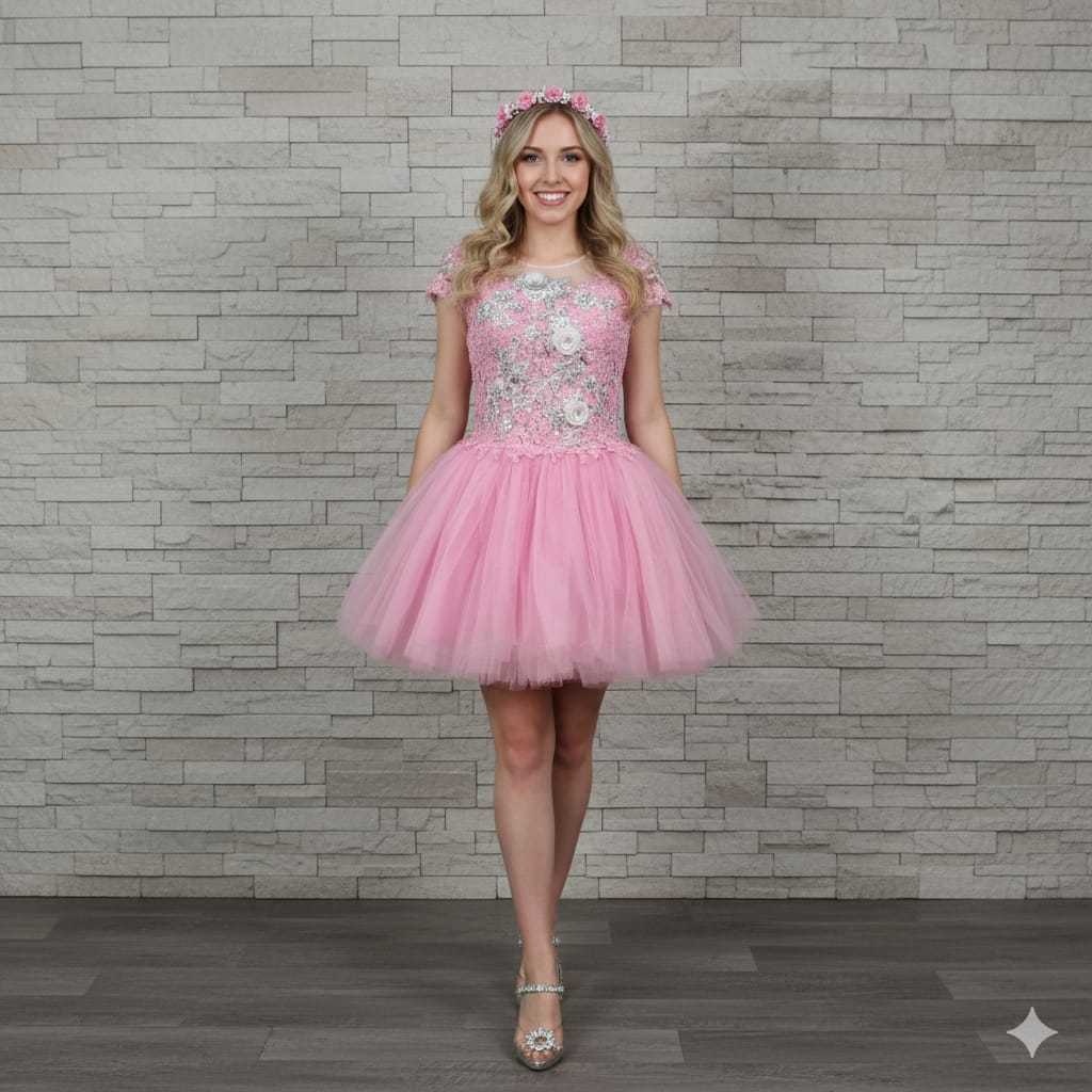 Gaun Pesta Dewasa Minidress PINK PROMO- AH903D