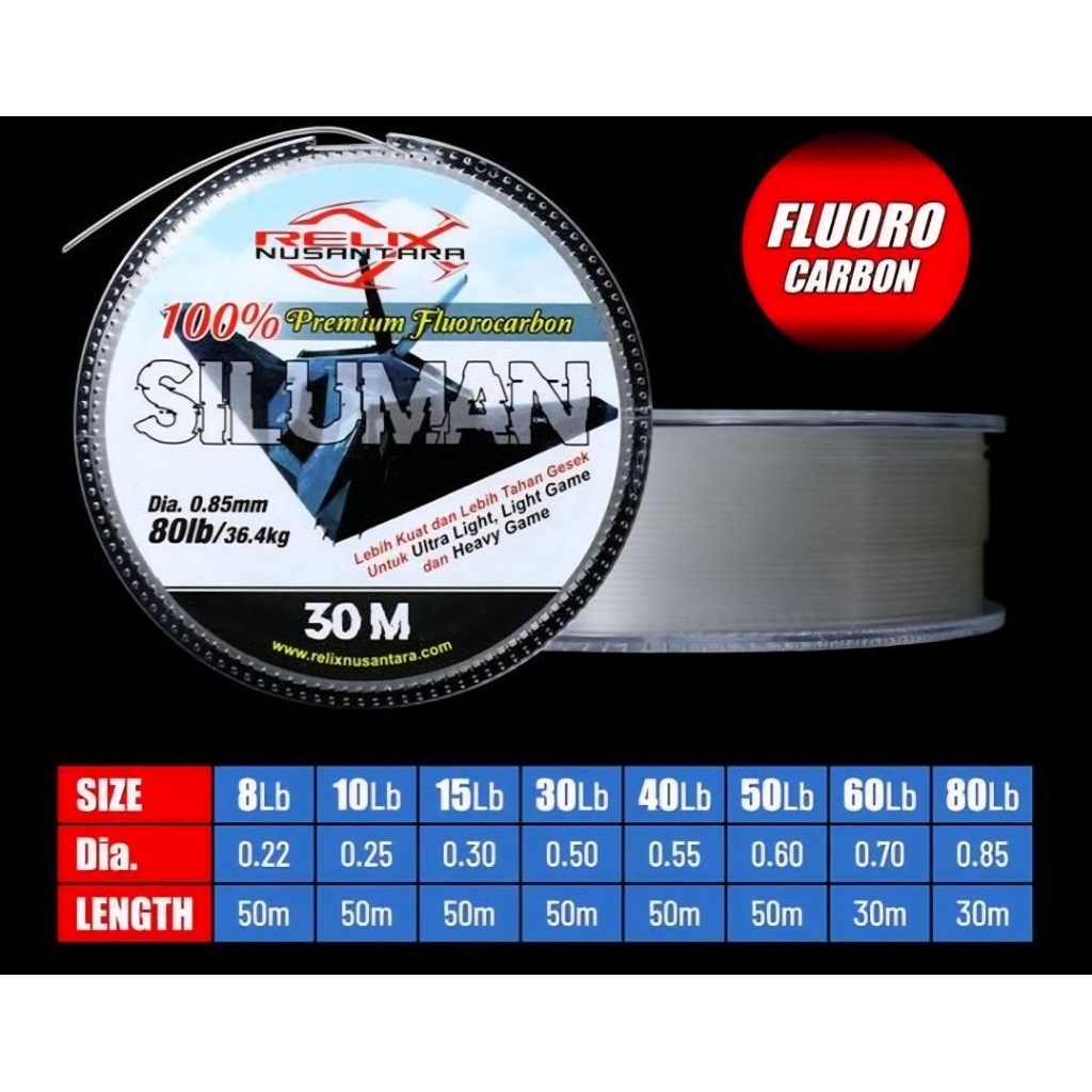 LEADER SILUMAN FLUOROCARBON 100% / LEADER RELIX PREMIUM SILUMAN