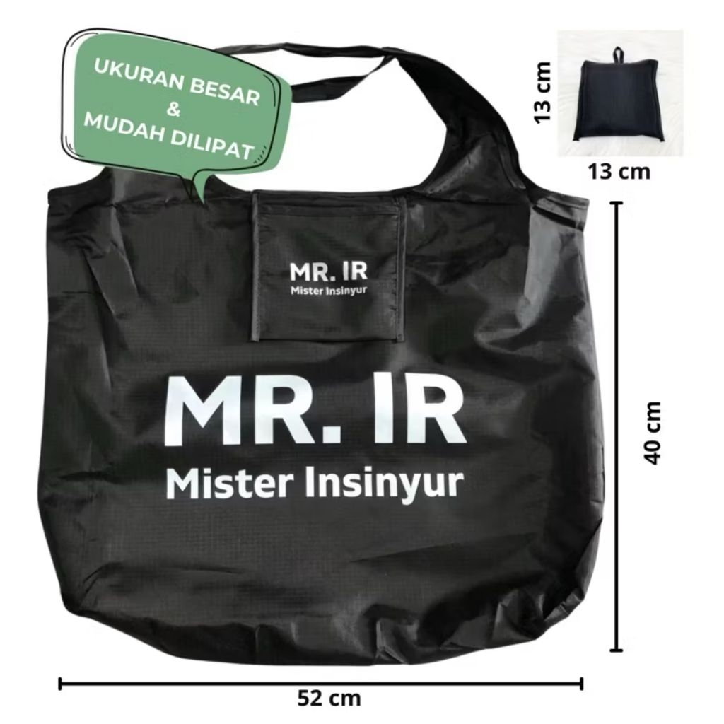 Custom Sablon di Tas Belanja Lipat Parasut Besar