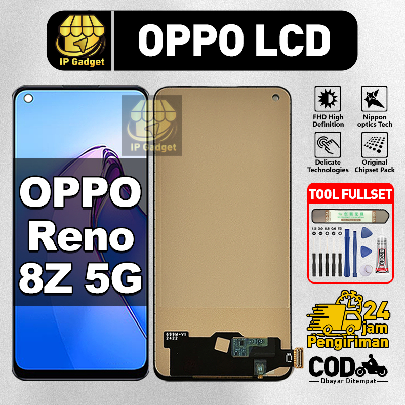 ORI FOR LCD OPPO RENO 8Z 5G Fullset Original LCD HP OPPO RENO 8Z 5G Asli Touchscreen Layar Sentuh HP