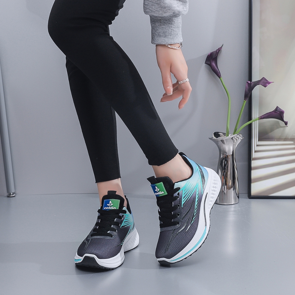 TERBARU COLLIN SEPATU OLAHRAGA DEWASA RINGAN KEKINIAN WARNA GRADASI WANITA PRIA SNEAKERS FASHION