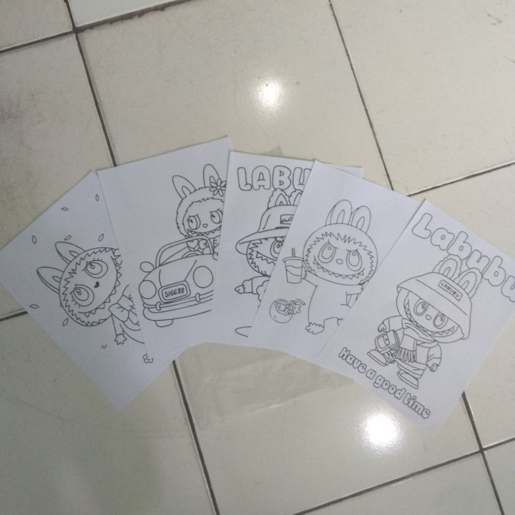 Gambar Mewarnai Labubu anak-anak TK/SD